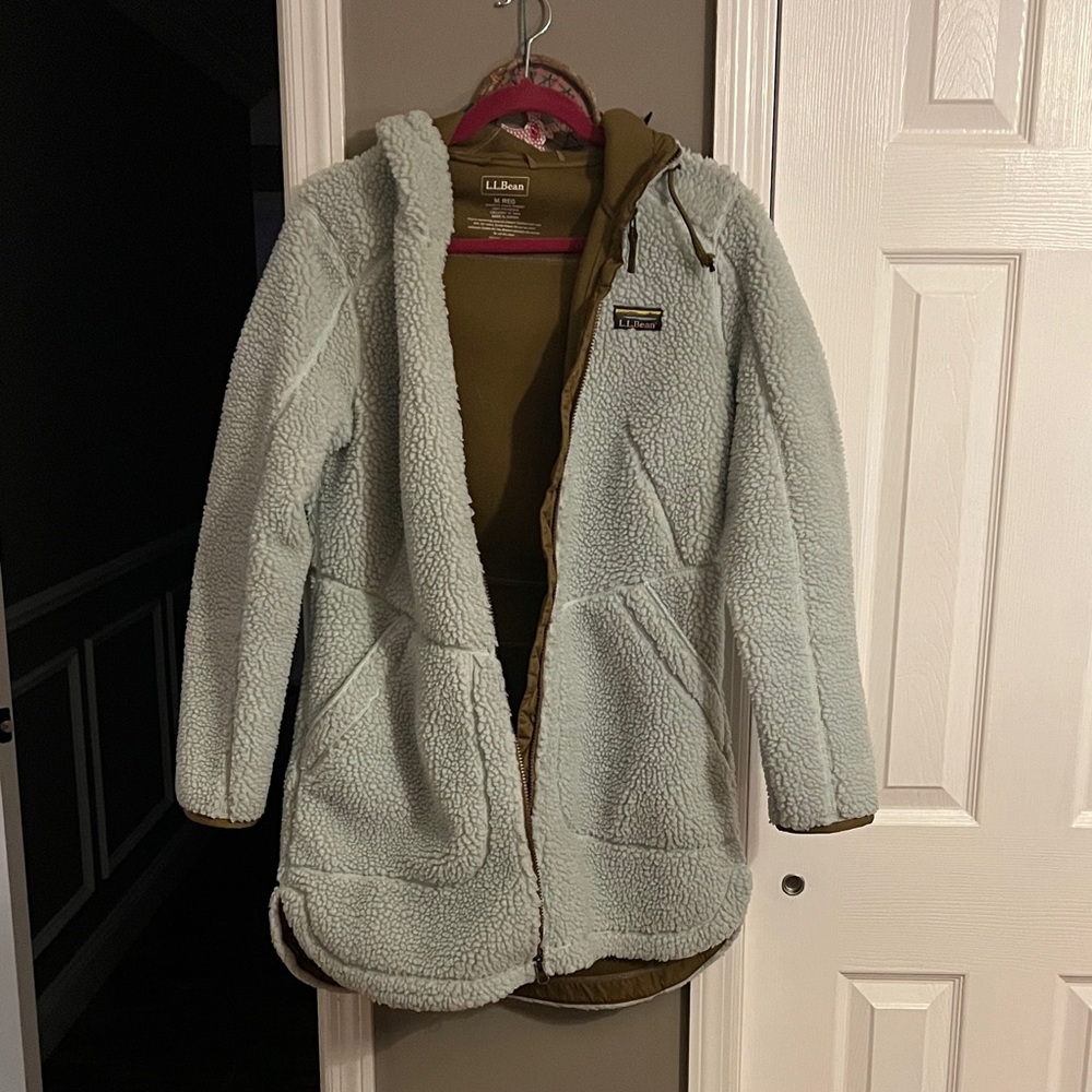 L.L. Bean Light Blue and Olive Green Women's Jacket